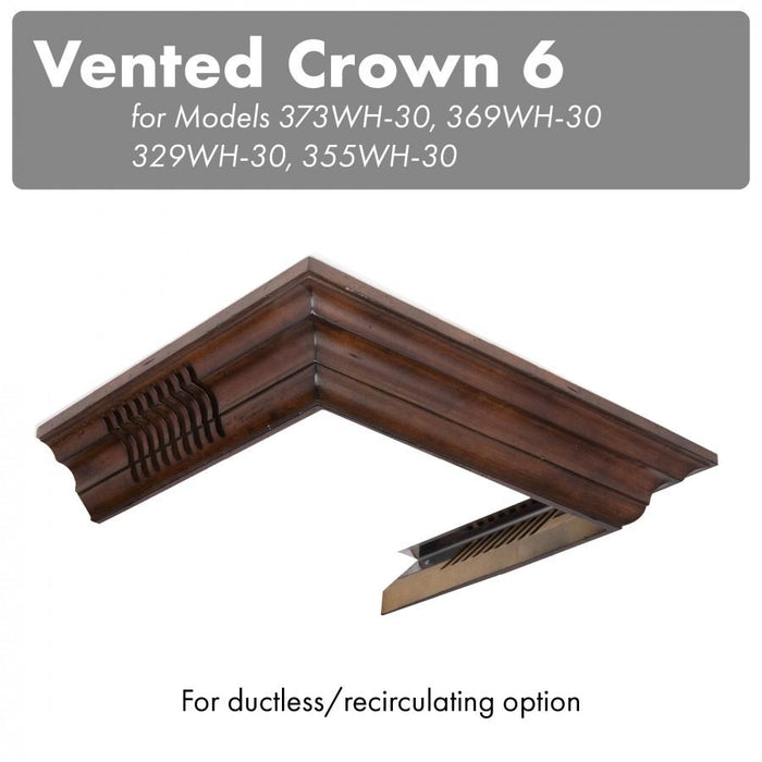 ZLINE Vented Crown Molding Profile 6 For Wall Mount Range Hood (CM6V-300W)