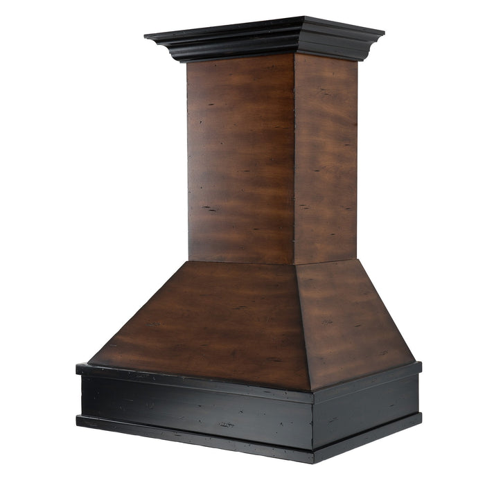 ZLINE Wooden Wall Mount Range Hood in Antigua and Hamilton - Includes Remote Motor (329AH-RD/RS)