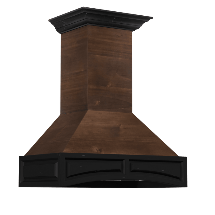 ZLINE Wooden Wall Mount Range Hood in Antigua and Walnut - Includes Dual Remote Motor (321AR-RD)